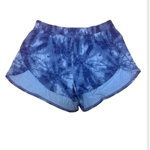 Blue tiedye tulip hem sleep shorts